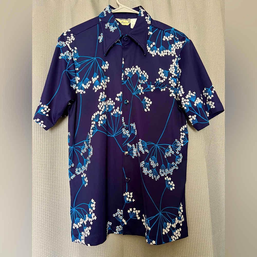Vintage Aloha Shirt Asian Blossom Sz M Tropicana Hawaii Liberty House